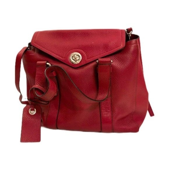 Marc By Marc Jacobs Handbags - MARC By Marc Jacobs Red Leather Working Girl Handbag with Silver Hardware